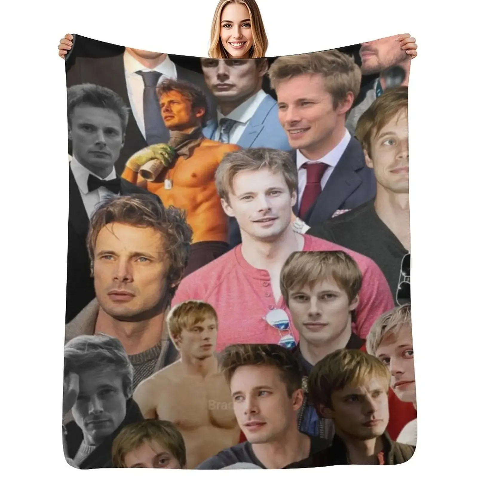 

bradley james photo collage Throw Blanket Bed covers decorative Thins Travel Blanket