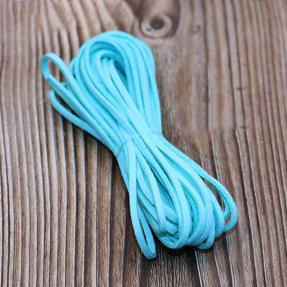 

6pcs 5Meters 3mm Flat Artificial Leather Jewelry Cords For Diy Bracelet Necklace Making Dark Grey Blue Green Mint Purple Sky