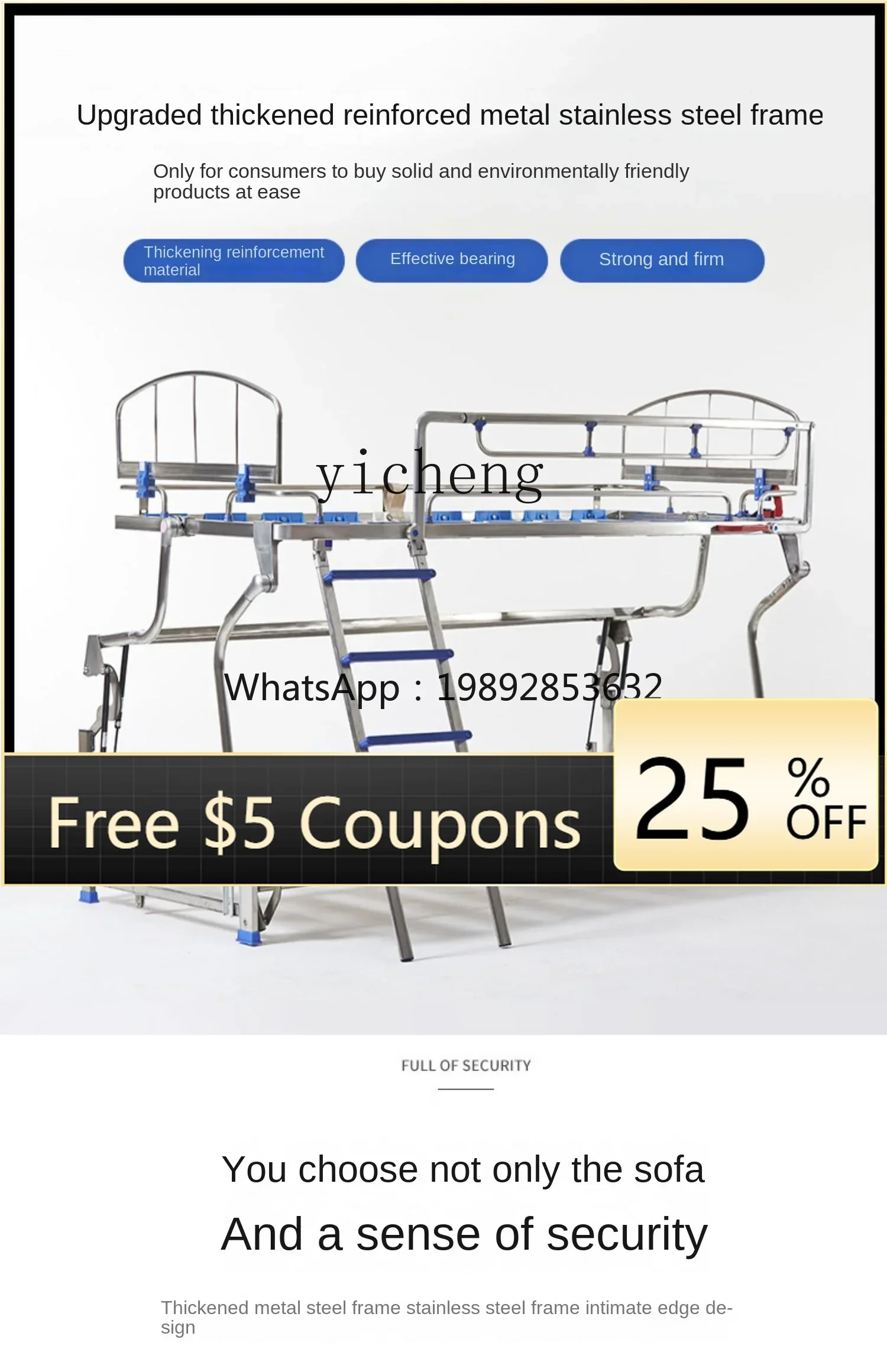 AB  Sofa Bed Foldable Dual-Purpose Living Room Multi-Functional up and down Bunk Bed Study and Bedroom Folding Bed
