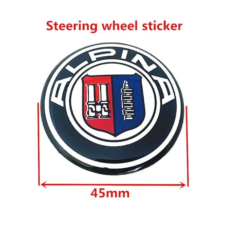 ALPINA 74mm 45mm 82mm cofano Auto cofano griglia anteriore tronco posteriore coda paraurti emblema distintivo Logo accessori esterni Auto adesivo