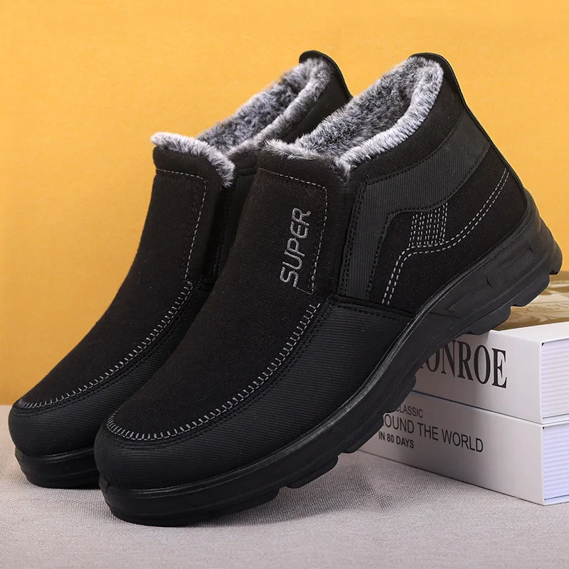 Shoes for Man Winter Boots for Men Fashion Non-slip Cotton Shoes Men's Thickened Waterproof Casual Snow Boots botas para hombre