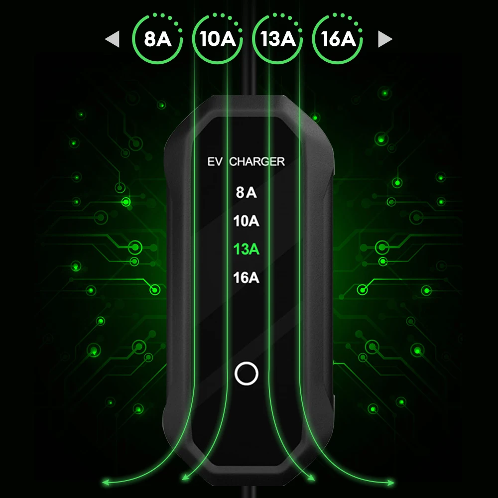 JNTIMUYA Portable EV Charger Type2 IEC62196-2 16A EVSE GBT EU Plug Charging Cable Controller Wallbox for Electric vehicles 3.5KW