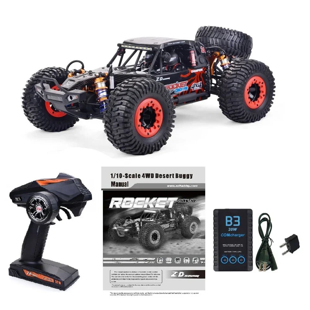 ZD Racing ROCKET DBX-10 1/10 RC Car Desert Truck 4WD 2.4G RTR Remote Control Frame Off Road Buggy Brushless RC Vehicles Gift