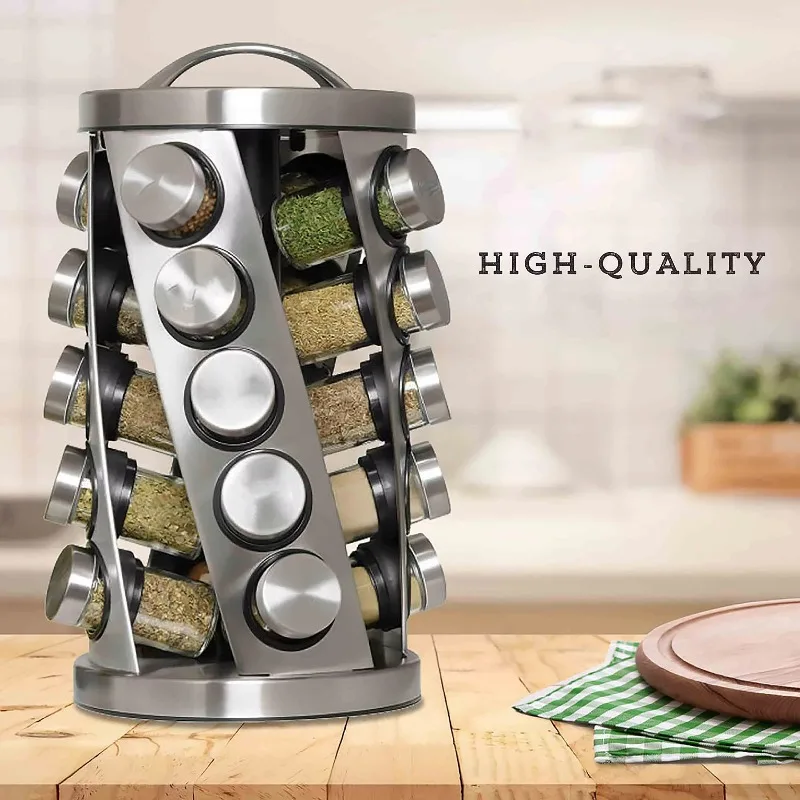 Multipurpose Seasoning Container Round Glass Spice Packaging Salt Pepper Jar Kitchen Metal Spice Shaker Bottle