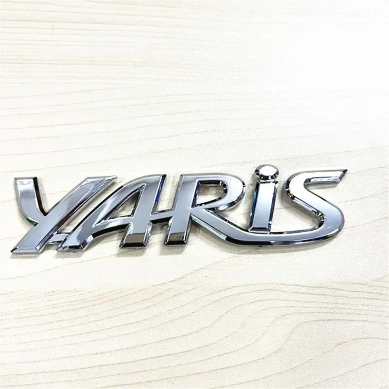 3D Metal Yaris Logo Emblem Badge Matte black Chrome Plated Trunk Letter Sticker For Toyota Yaris Car Exterior Decor Accessories view 3