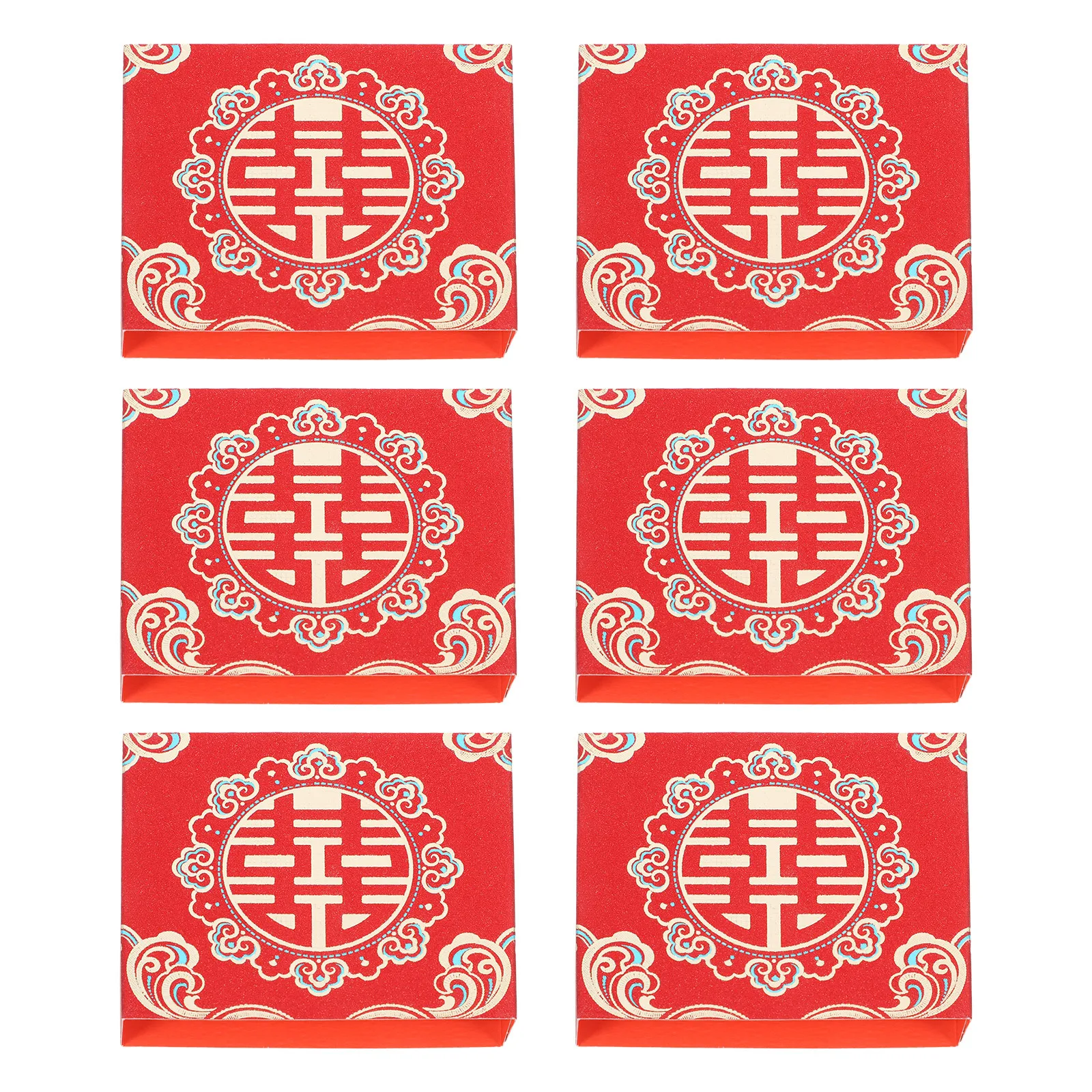 6Pcs Exquisite Craftsmanship Chinese Wedding Money Covers Red Packets with Unique Style and Adequate Capacity Wedding Envelopes