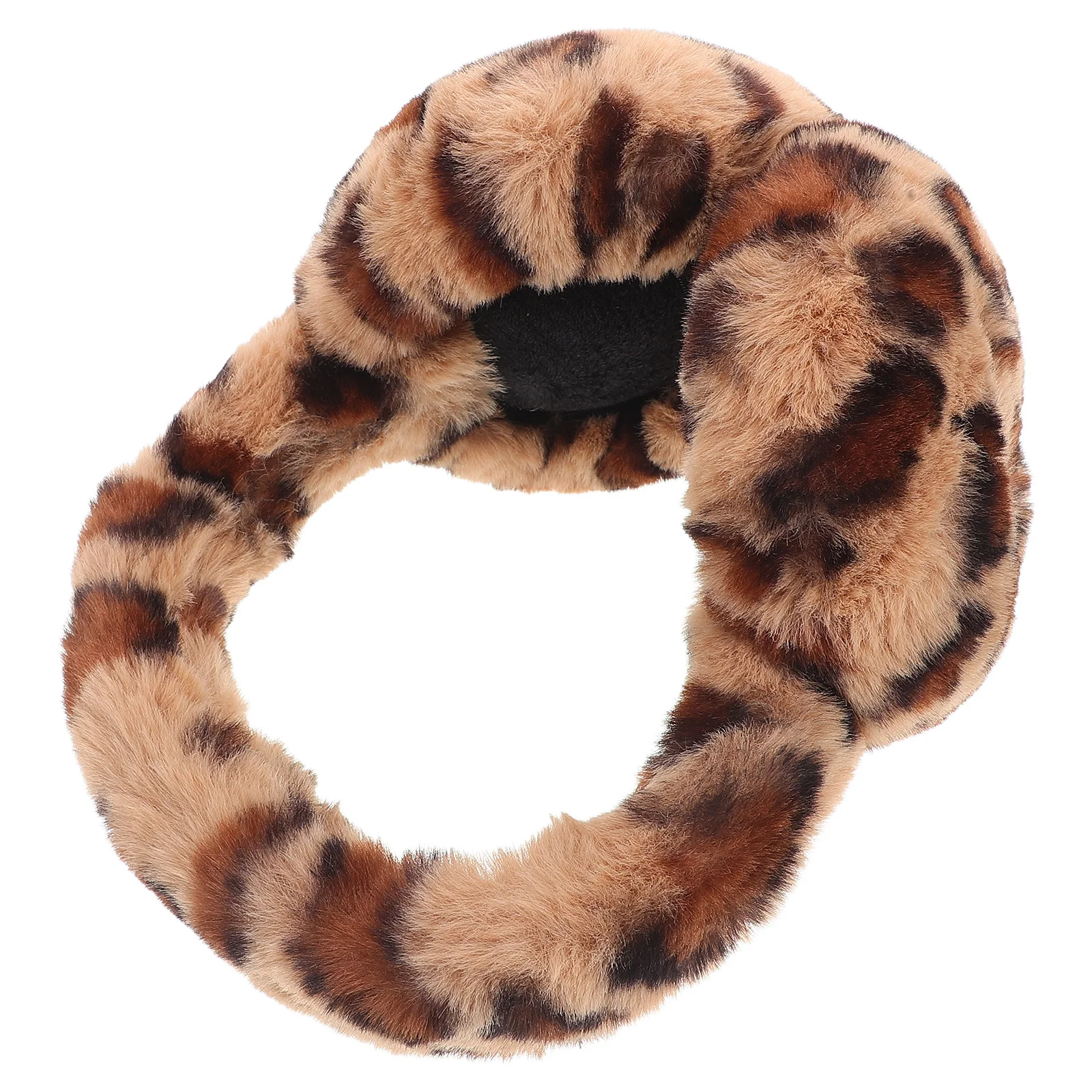 

Women Leopard Winter Ear Muffs Windproof Cold Resistant Foldable Warm Ear Covers Outdoor Sports and Daily Wear