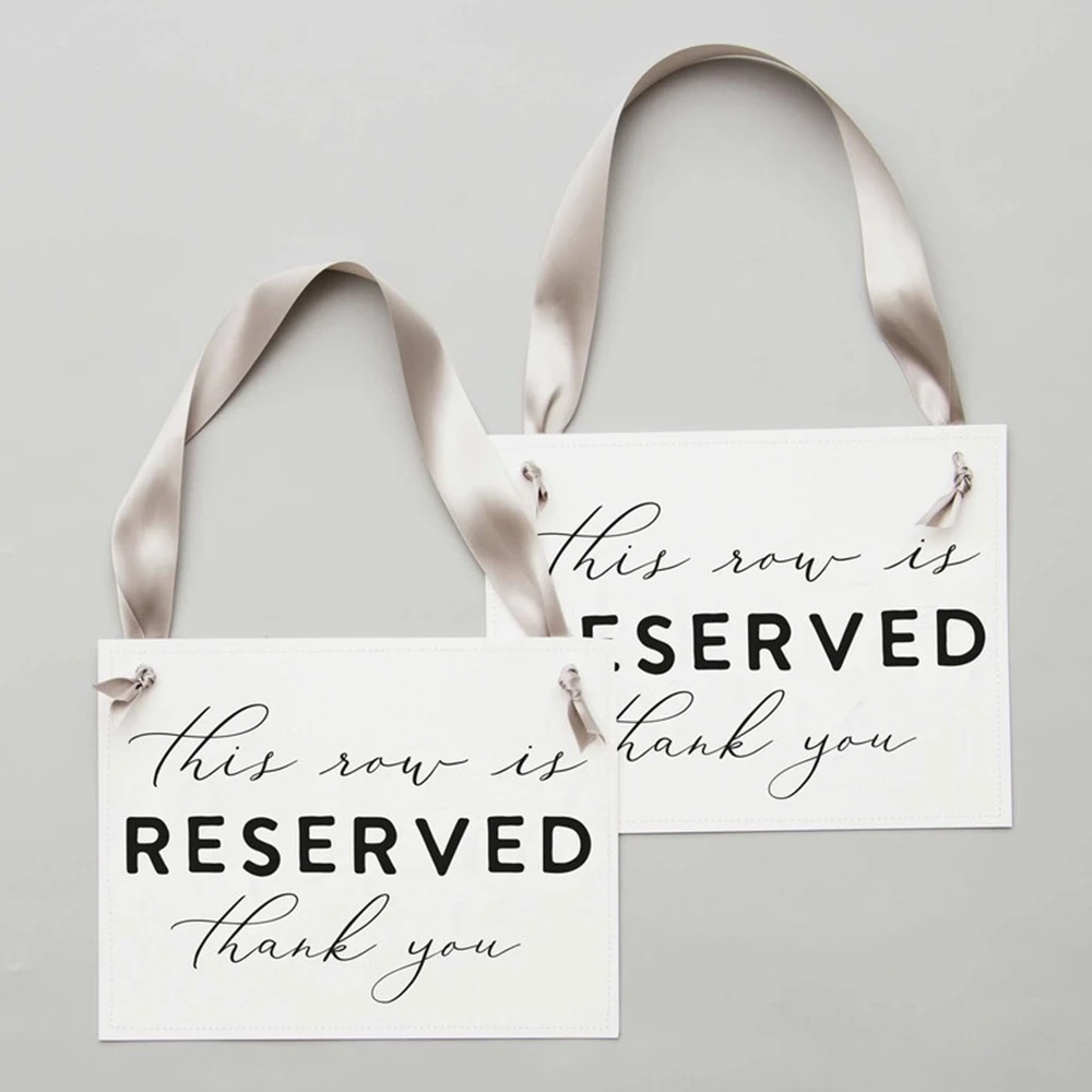 

Set of 2 This Row is Reserved Signs | Boho Modern Minimalist Wedding Decor 1208