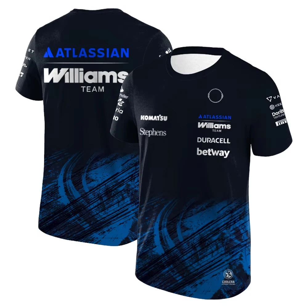 Camiseta Masculina Casual de Manga Curta Tamanho Plus, Secagem Rápida, para Esportes ao Ar Livre, 2026 Nova Coleção, Carlos Sainz 55 Williams Racing e Alex Albon 23