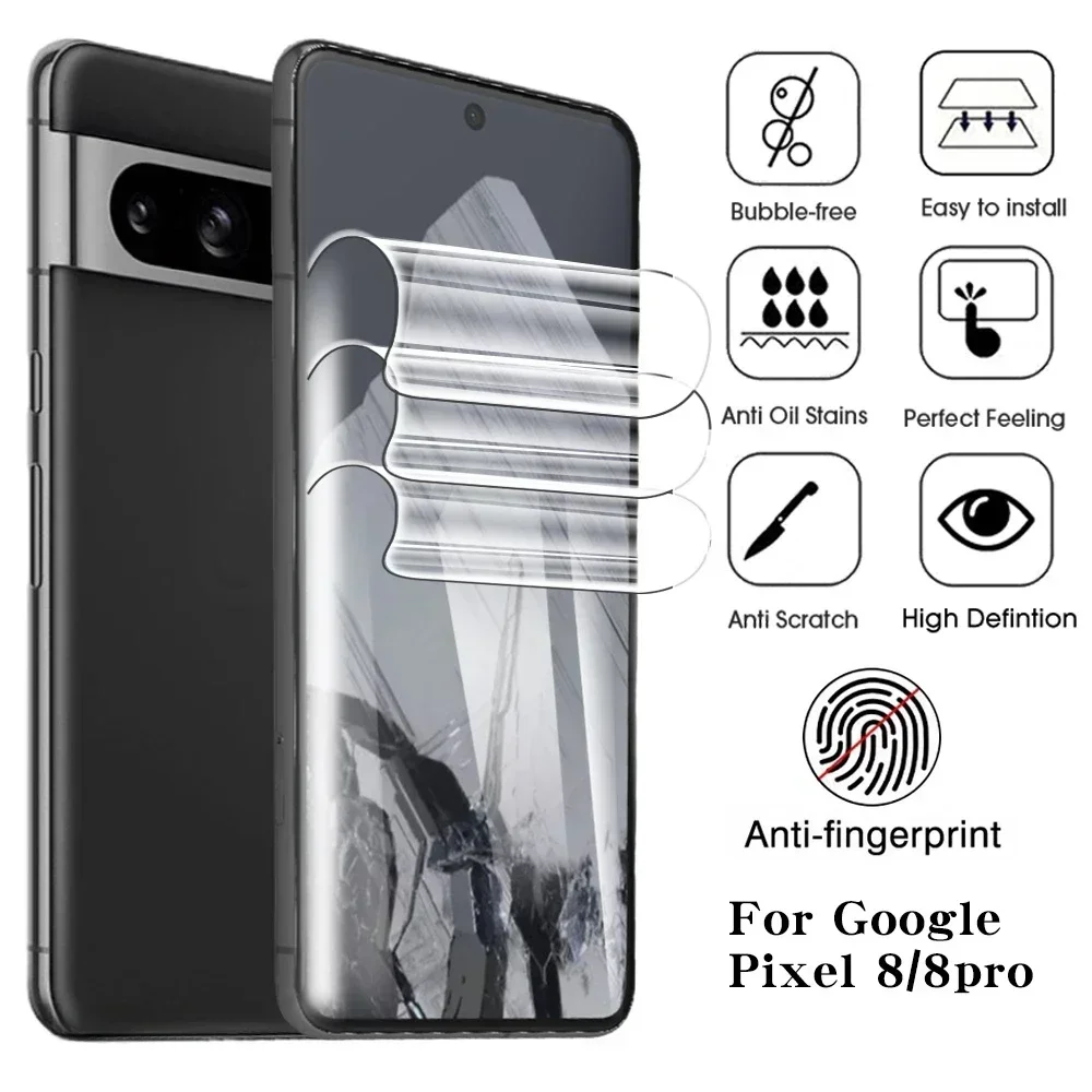 Protective Films For Google Pixel 9 8 7 Pro 7A Soft Hydrogel Film Screen Protector with Camera Lens Glass for Google Pixel9 8 7