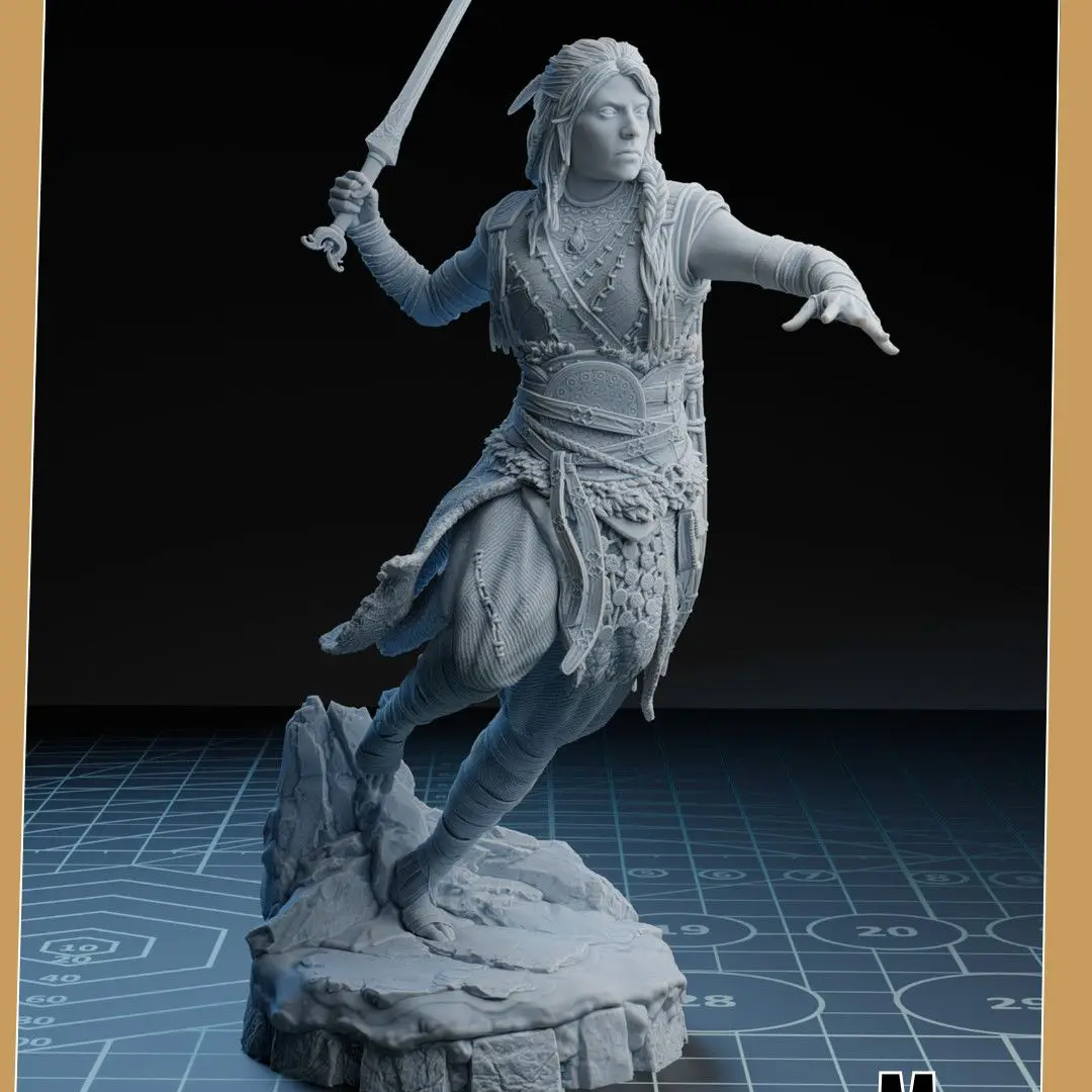Freya Figure 3D Printed GK Statue Norse Goddess Collectible Miniature DIY Coloring Self-assembly Figurine Miniature Craft