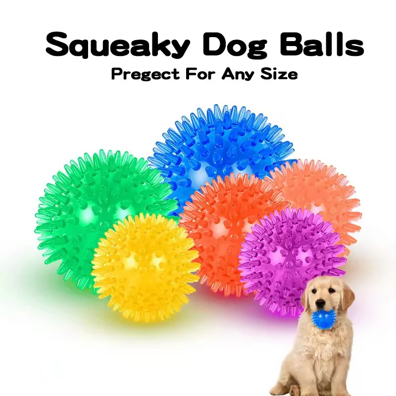 Spike Ball Game - Elastic TPR Squeaky Spike Dog Ball