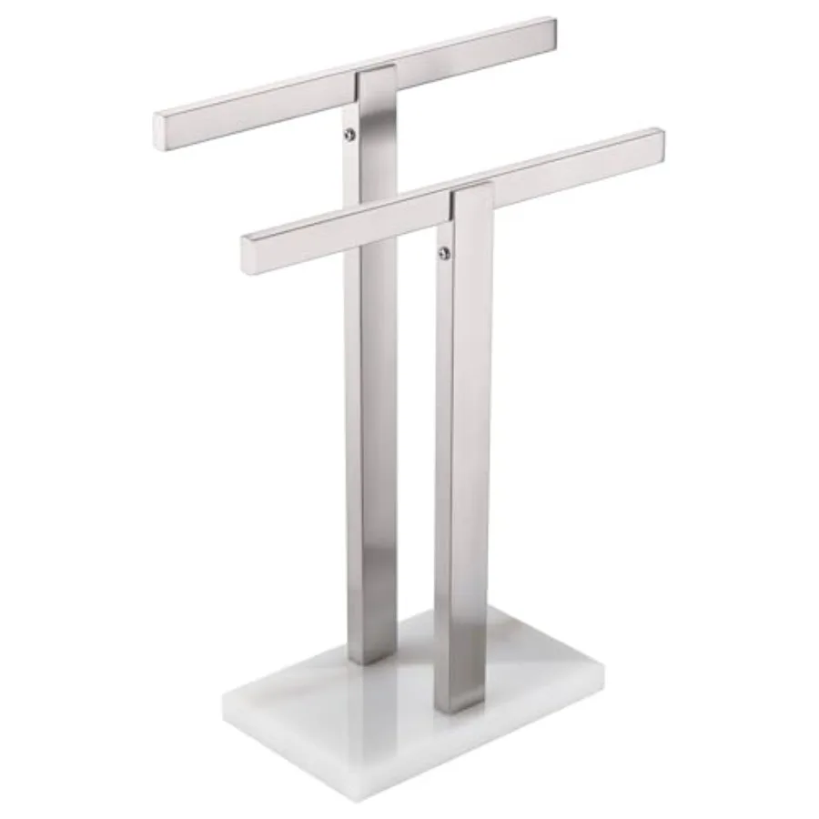 

Hand Towel Holder Free-Standing Towel Racks with Marble Base for Bathroom Kitchen Vanity Brushed Stainless Steel 15.7'' Heigh