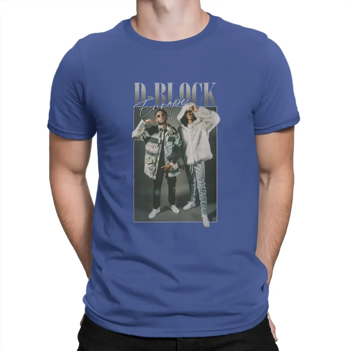 D Block Europe Funny Tee Shirt Short Sleeve Crew Neck T-Shirt 100% Cotton Printed Tops For Music Fans Men's T Shirtmen clothing