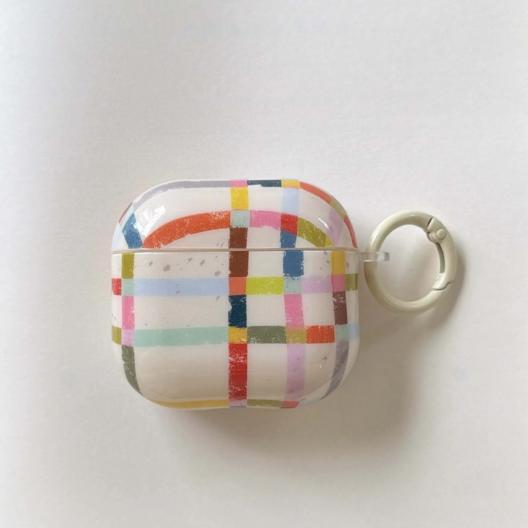 حافظة سماعة أذن عالية الجودة بتصميم شبكي ملون بألوان قوس قزح لهاتف أبل إيربودز برو 3 2nd 2 1 4 صندوق شحن بلوتوث لاسلكي