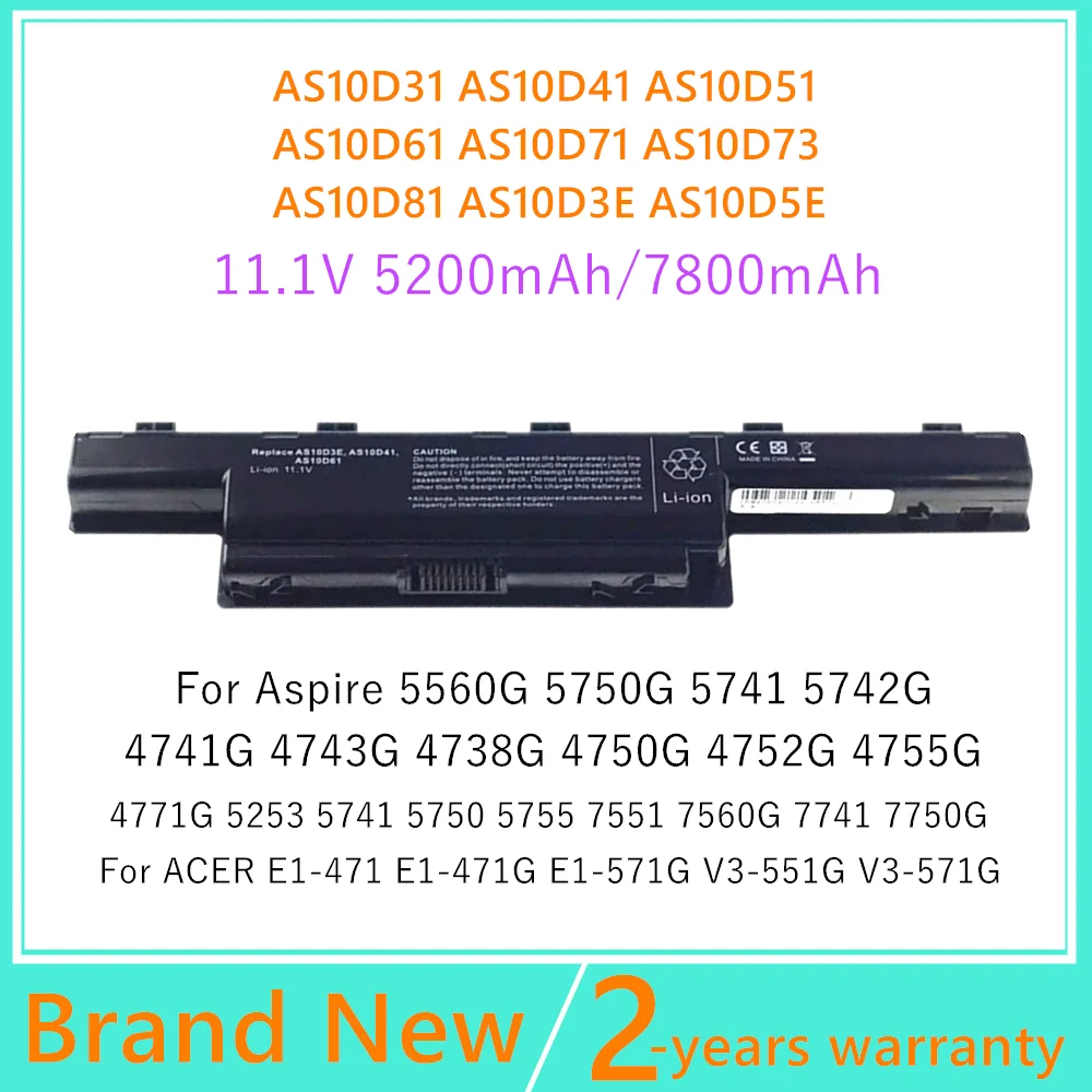 Replacement Battery For Acer AS10D31 AS10D51 AS10D81 AS10D75 AS10D61 AS10D41 AS10D71 For Aspire 4741 5552G 5742 5750G 5741G