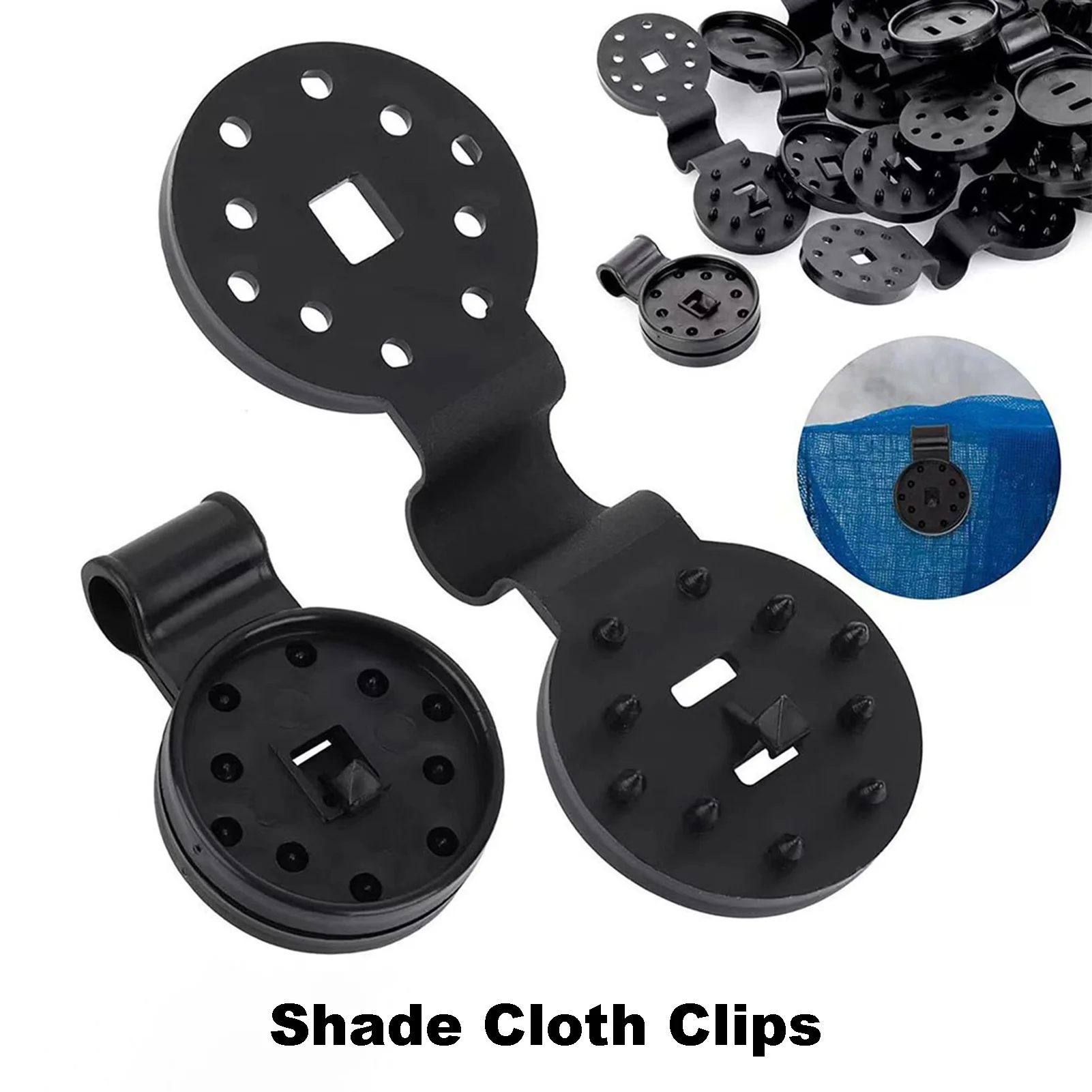 50/100 Pcs Shade Cloth Fixing Clip Sunshade Net Weatherproof Clamp Lock Grip Clips for Greenhouse Garden Netting Sun Shade Net