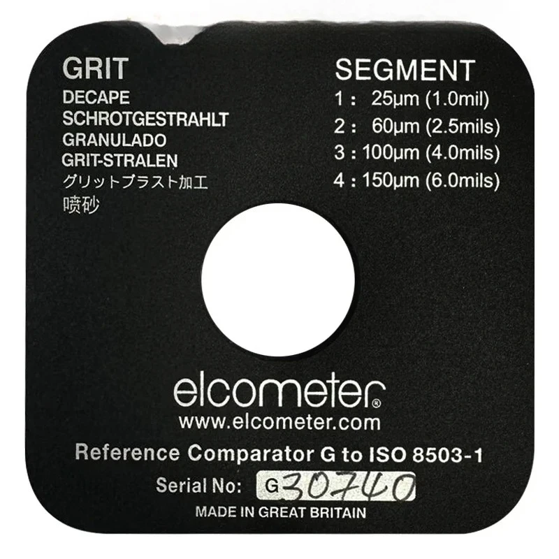 لوحة مقارنة خشونة الانفجار SA2.5 الصف ISO8503 القياسية Elcometer النار تقليب سطح مقارنة عينة لوحة