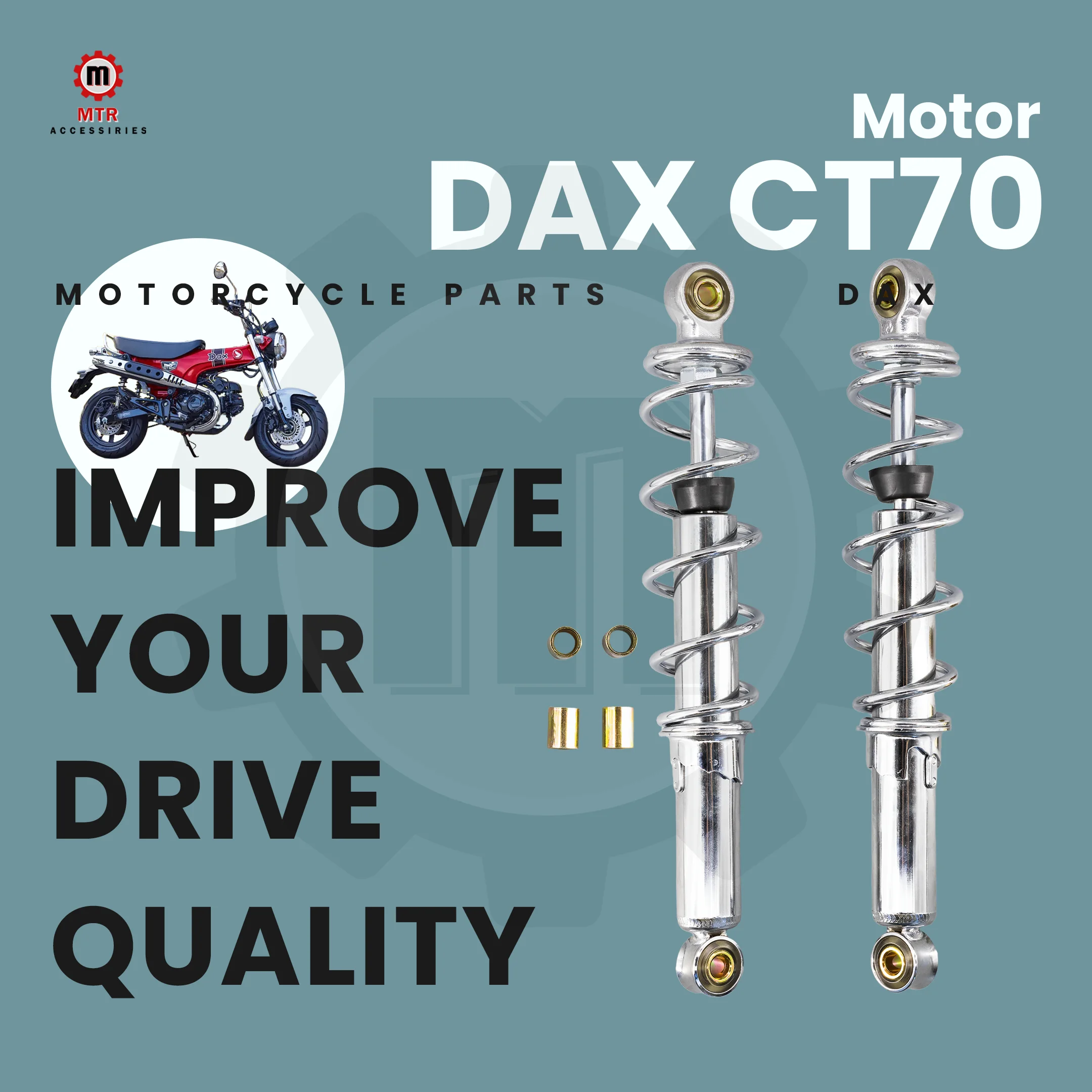 CT70 330mm Rear Suspension ST70 Shock Absorber Silver DAX CT70 ST70 Parts Motorcycles Accessories for HONDA DAX CT70 ST70