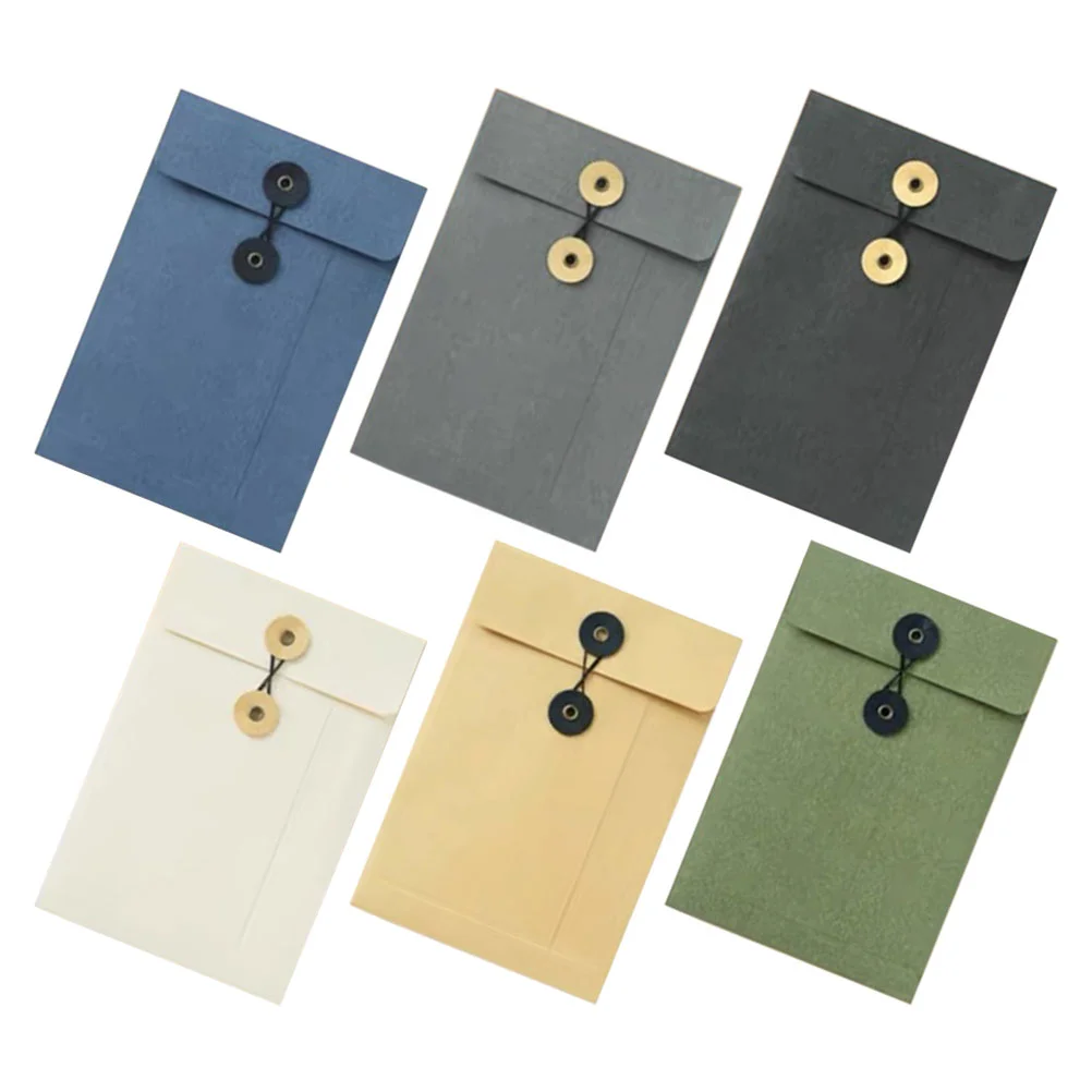 

6 Pcs Portfolio Envelope Large File Bags Document Folders Buttons Strap Manager Paper Organizer Office Convenient Pockets