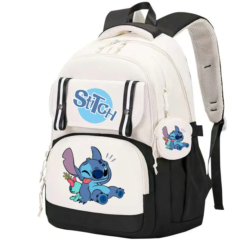 Stitch Backpack, Girl Boy Large Capacity Printed Cute Daypack, Cartoon Anime School bag, Teenager Casual Travel Commute Knapsack