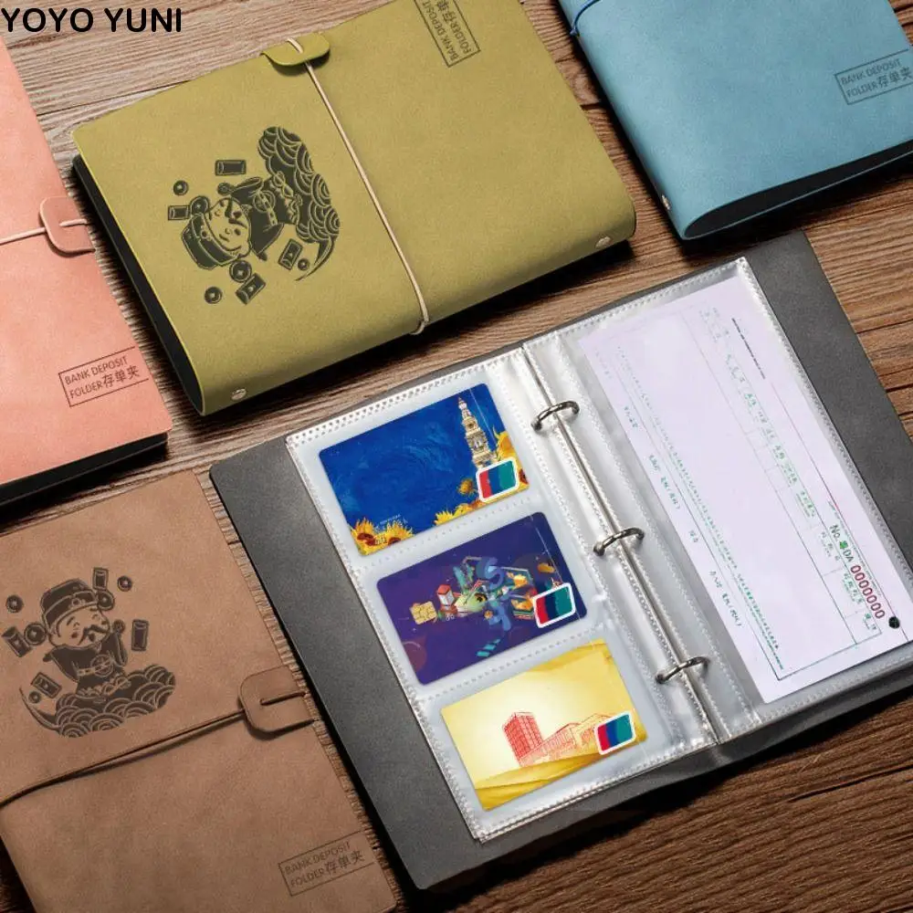 

PU Leather Bill Planner Binder Loose-leaf Transparent Money Budget Binder Cash Envelopes Reusable Savings Challenges Notbook