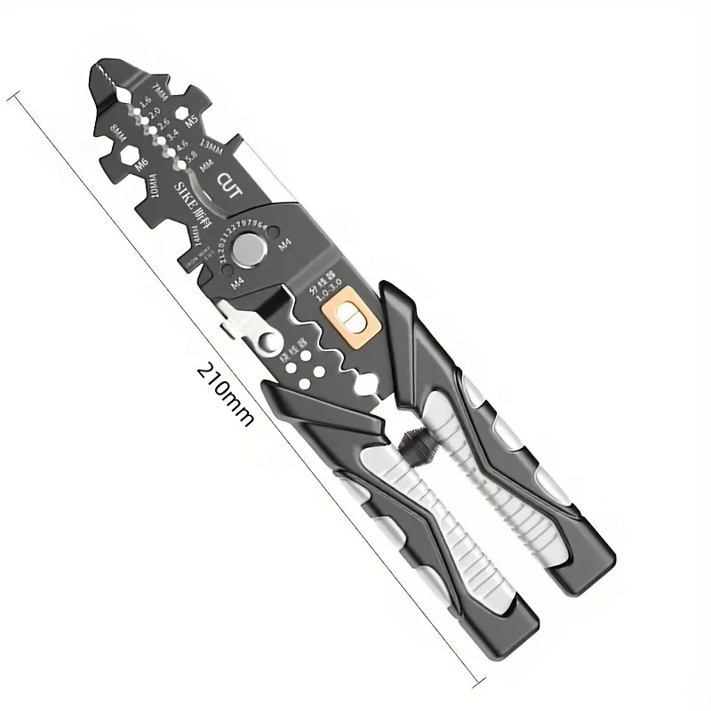 25 In 1 Multifunctional Steel Pliers Tool Kit Cable Cutter Knife With Winding Crimping Function