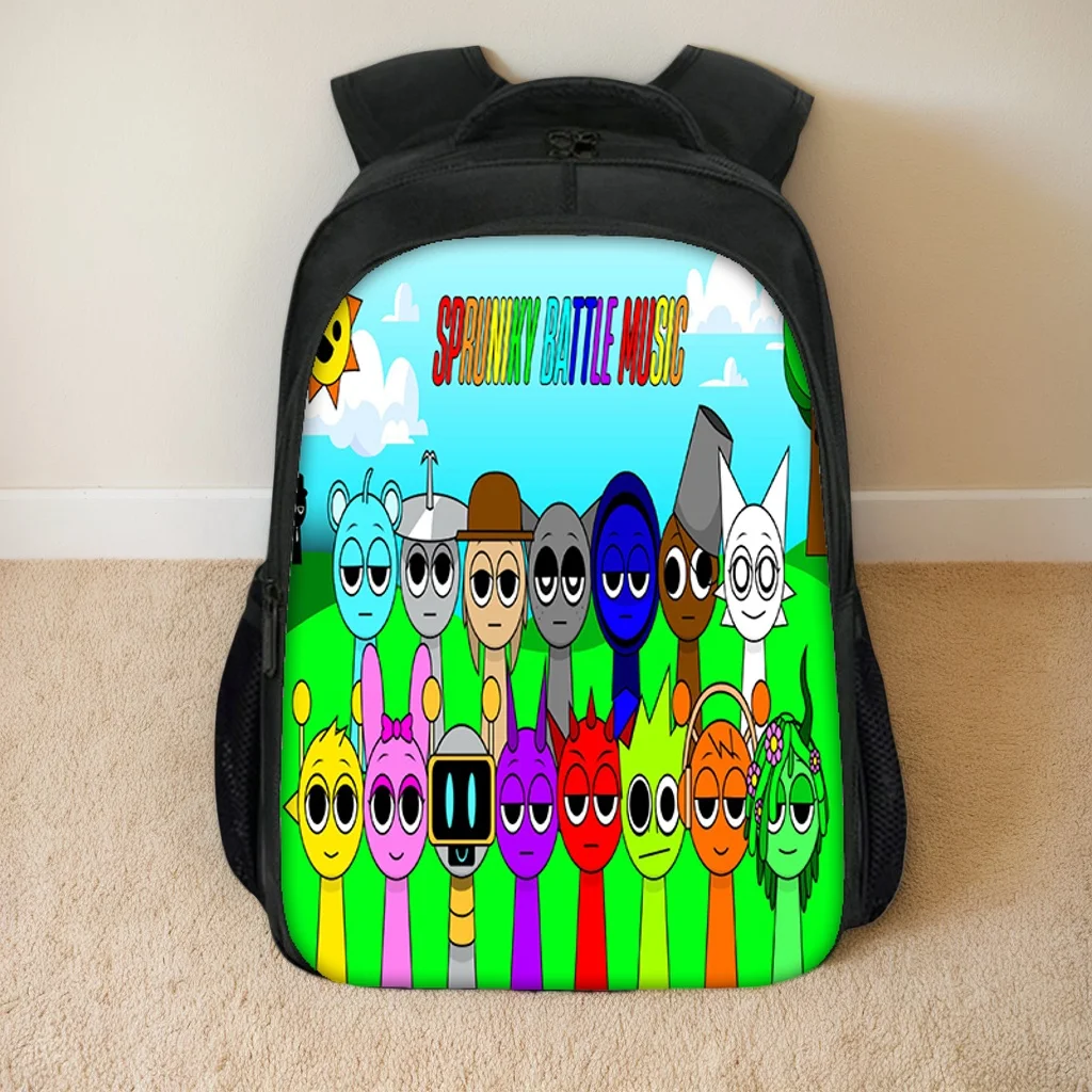 

Unisex Children Daily Backpack Sprunki Grapchi Bookbag for School,Kid Boy Girl Large Cartoon Rucksack Durable Travel Bag