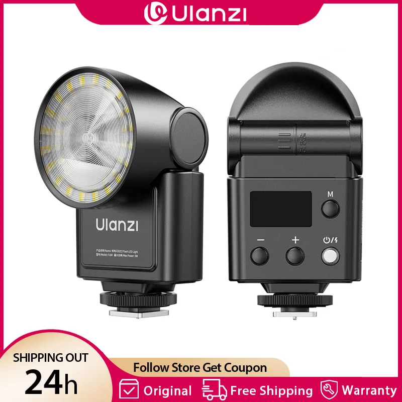 Ulanzi F16R Camera Flash LED Light GN16 2500-6500K for Canon R50 R10 Sony ZVE10 Nikon Fuji Flashlight with 7 Level Adjustment