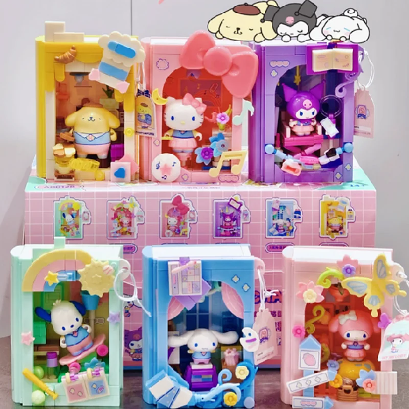 

Areax Sanrio Blind Box Hello Kitty Kuromi'S School Diary Small Particle Children Assembly Toy Model Birthday Gift Toy Ornament