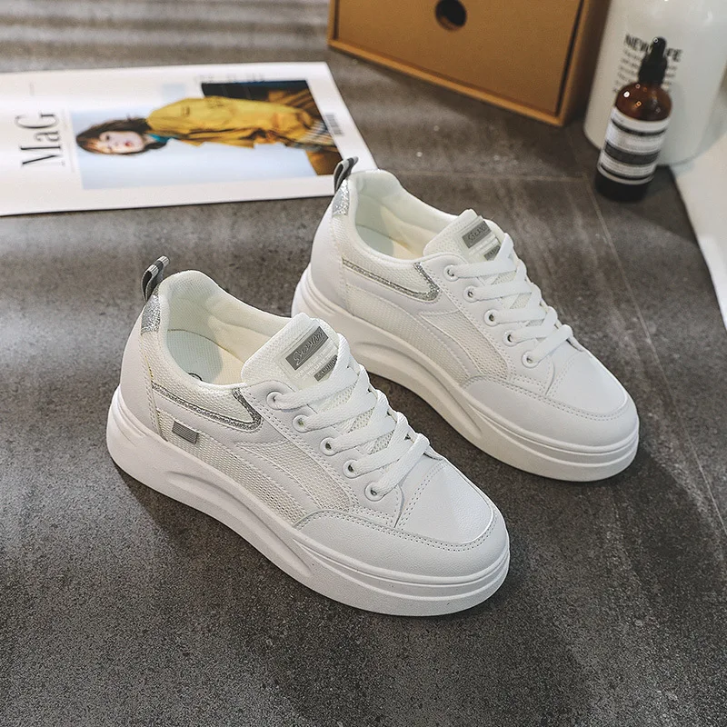 Shoes Women\'s Summer Thick Sole White Spring Autumn Breathable Platform Tennis Woman Trend  Round Head Female Casual Sneaker