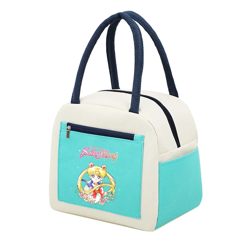 Sailor Moon Lunch Bag Cartoon Insulated Meal Storage Pack Office Student Supplies Thermal Handbag for Girls Travel Portable Bags