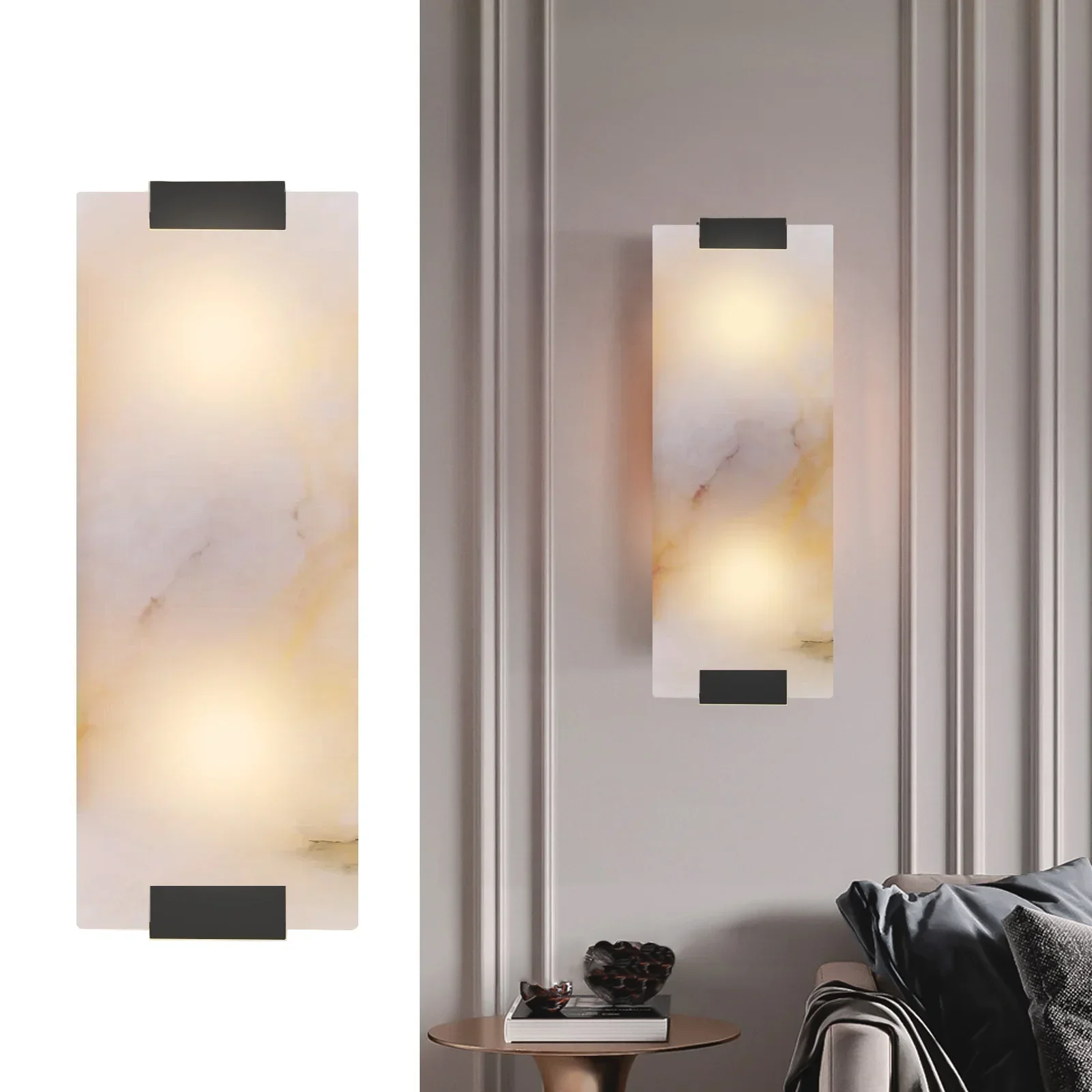 

Nordic modern bedroom bedside wall mounted Fixture sconces lamps led marble simple creative grey metal home decor wall light