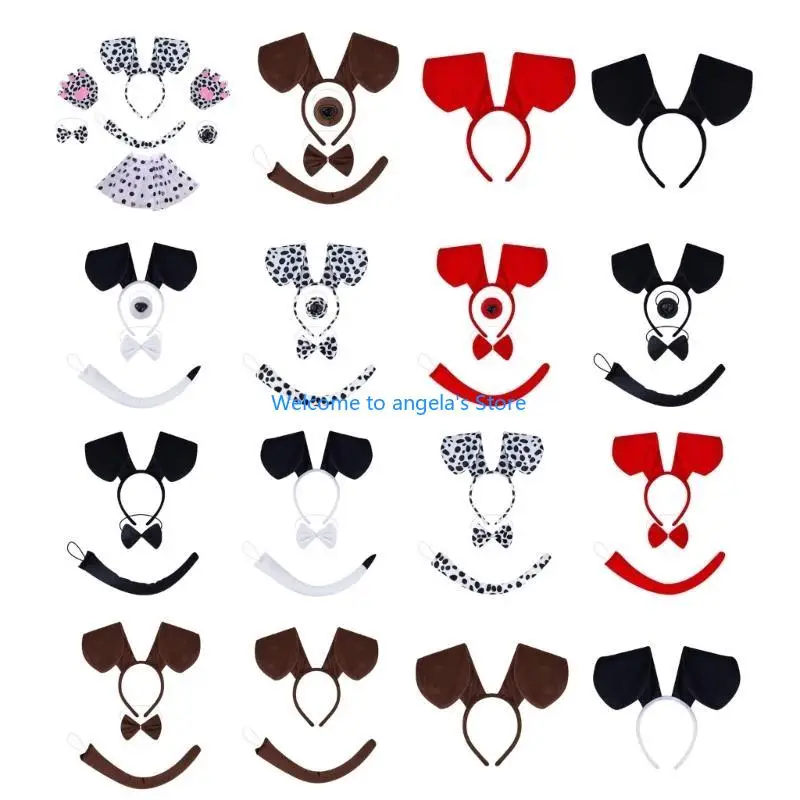 X4YC Kids Adult Cosplays Akcesoria do kostiumów dla psów, Furry Dog Opaska na głowę Kostiumy dla psów