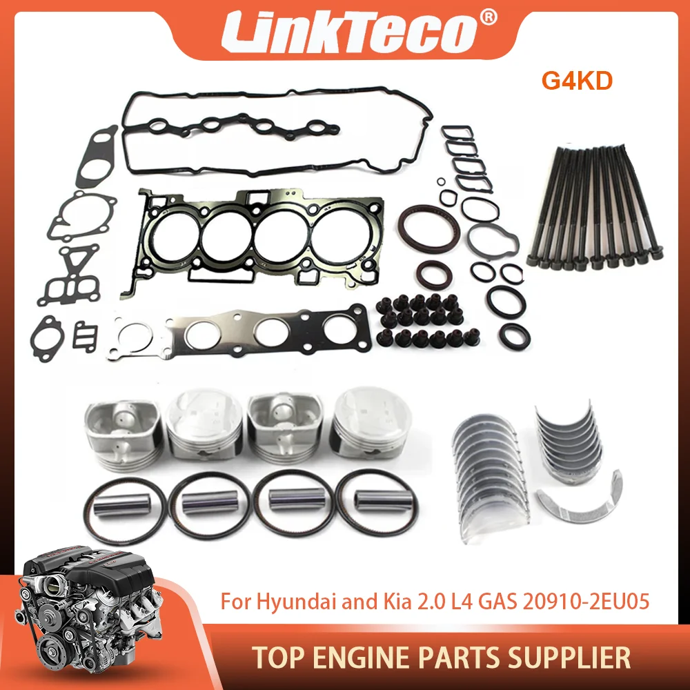 

Engine bearing Piston & Ring Kit Gasket Bolts Set Fit G4KD 2.0 L L4 GAS For 08-15 Hyundai ix35 Sonata Kia Optima portage 2.0L