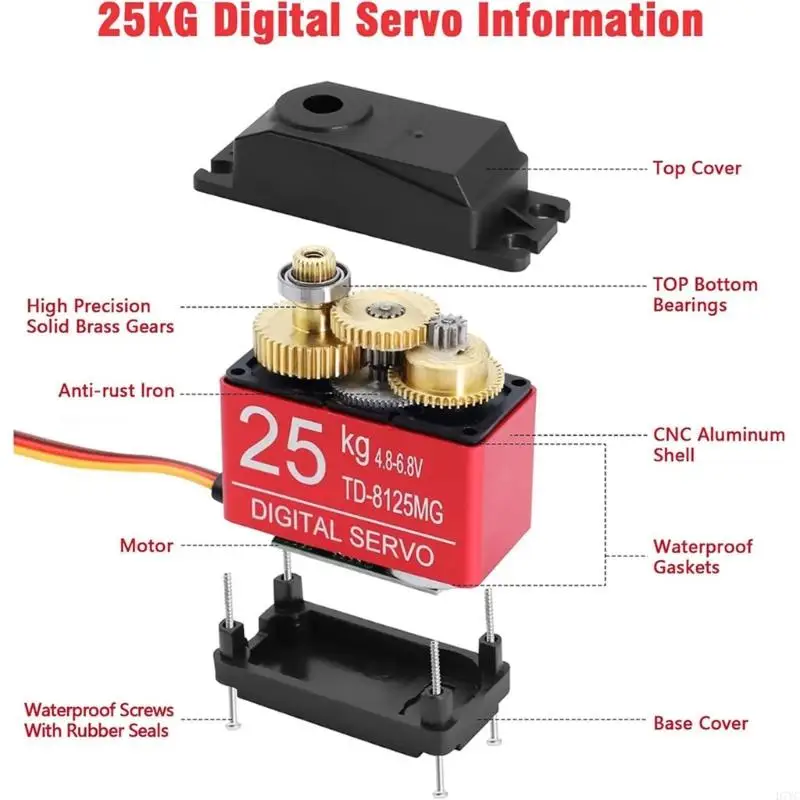 Digitais D7YC 25kg Servo com altas precisões controla servo metal para entusiastas