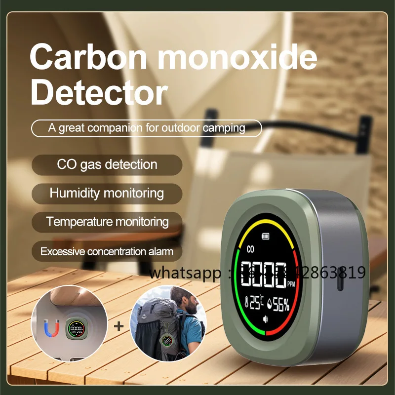 Carbon Monoxide Detector Multifunctional Gas Detector Outdoor Camping CO Detection Alarm