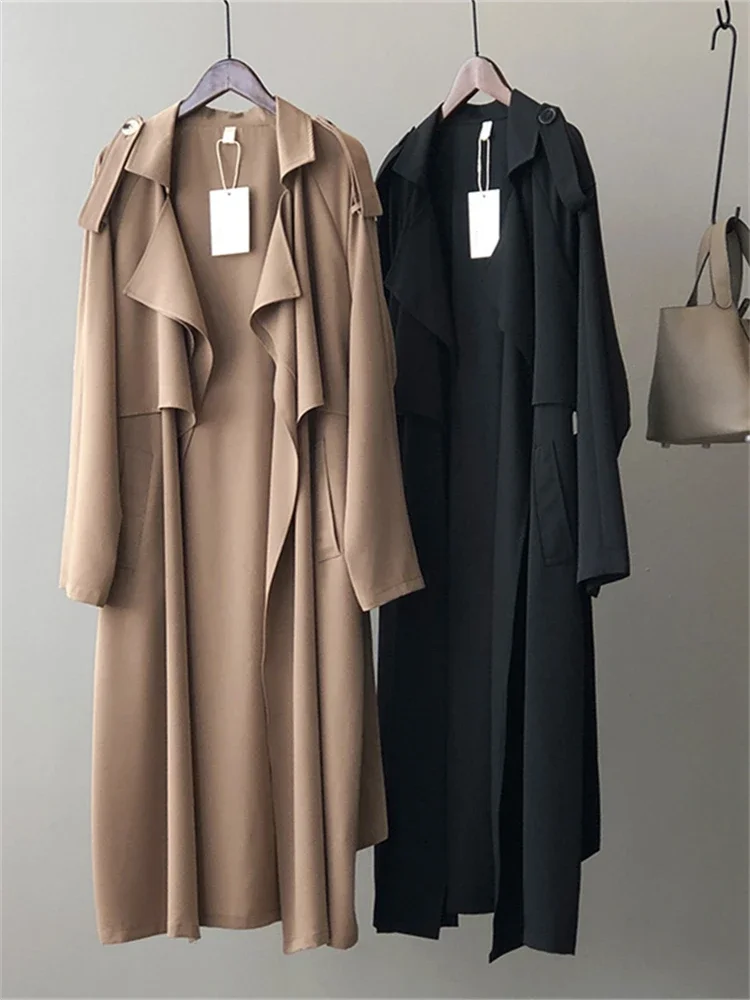 Winter Women Coat Female Trench Jacket Vintage Maxi Classic Long Trench Women Coat Oversize Female Windbreaker Blazers Coat