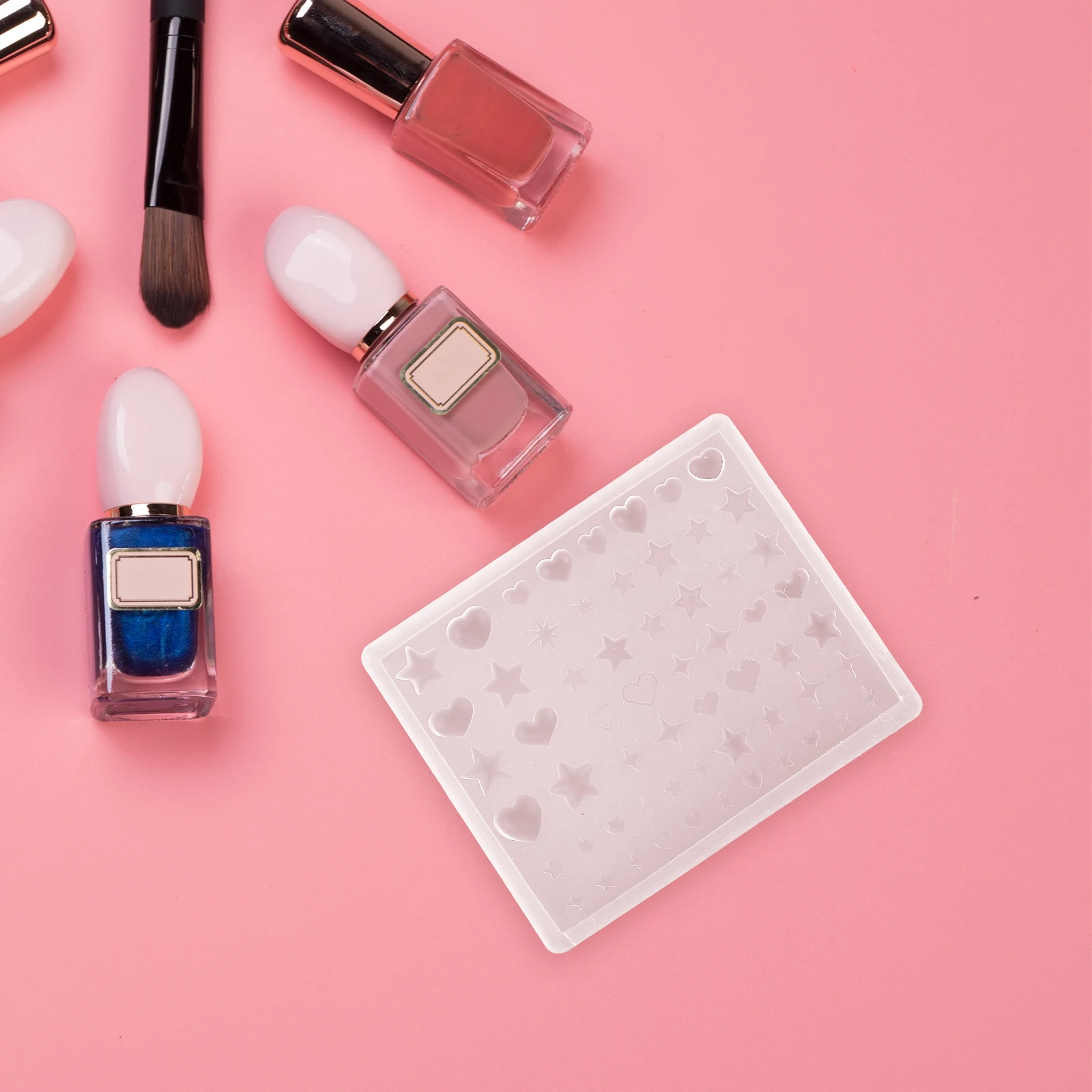 

2Pcs Silicone Nail Art Molds Star Heart Shapes 3D Layered Effect Flexible Non Stick Resin Nail Decoration Tools DIY