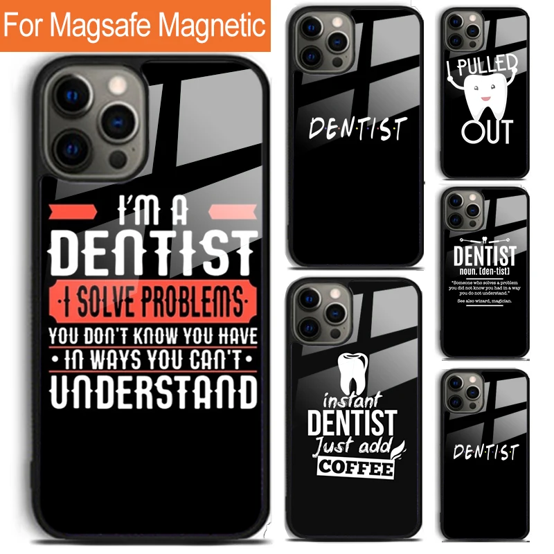 Dentist Dental Tooth Nurse Phone Case For iPhone 16 15 14 13 12 11 Pro Max Plus Magsafe Magnetic Wireless Charging Cover