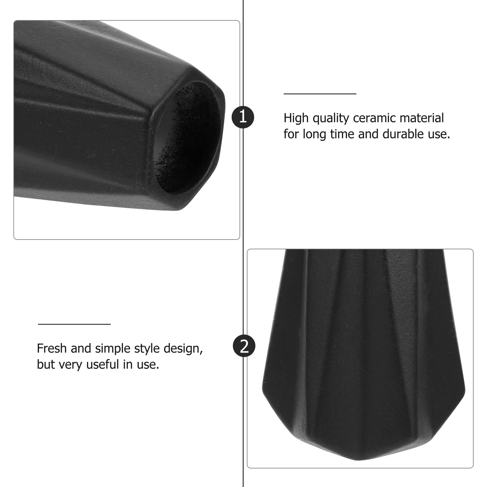 

Black Ceramic Flower Vase Simple Elegant Flower Pot for Office Balcony Desktop Plant Container Home Decor Planter