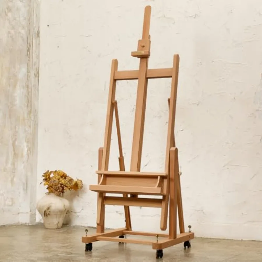 

Heavy Duty H Frame Easel for Painting: Professional Beech Wood Artist Easel Stand with Upgrade Hardware- Hold Canvas up to 86"