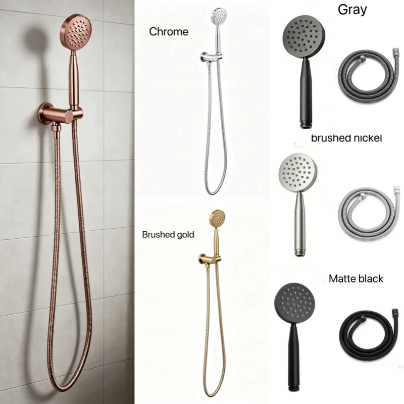 

High Quality Brushed Nickel Head 150cm Stainless Steel Shower Hose Shower Faucet Sprayer Head Wall Mounted Faucet Accessories