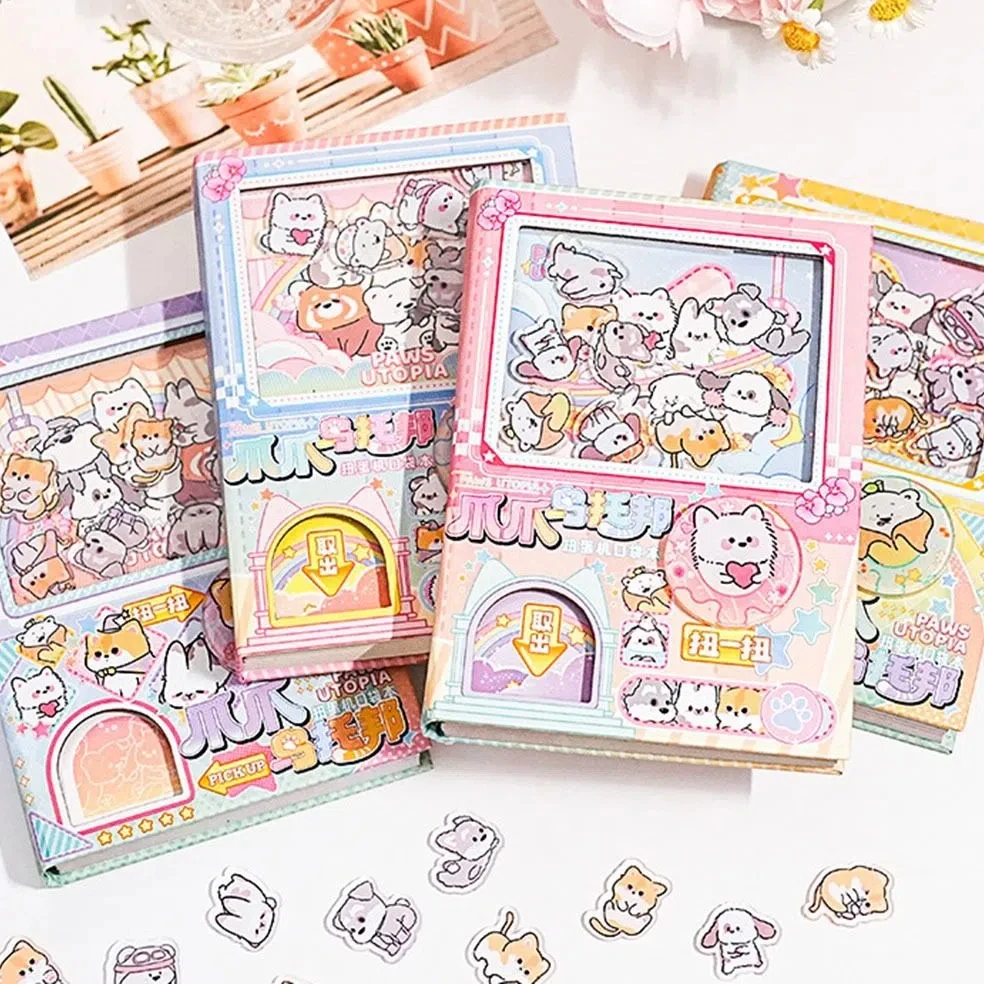 Decompression Color Inner Page Cartoon Notebook Gashapon Mahines Cute Small Notepad Shaking Kawaii Square Writing Pad Diary