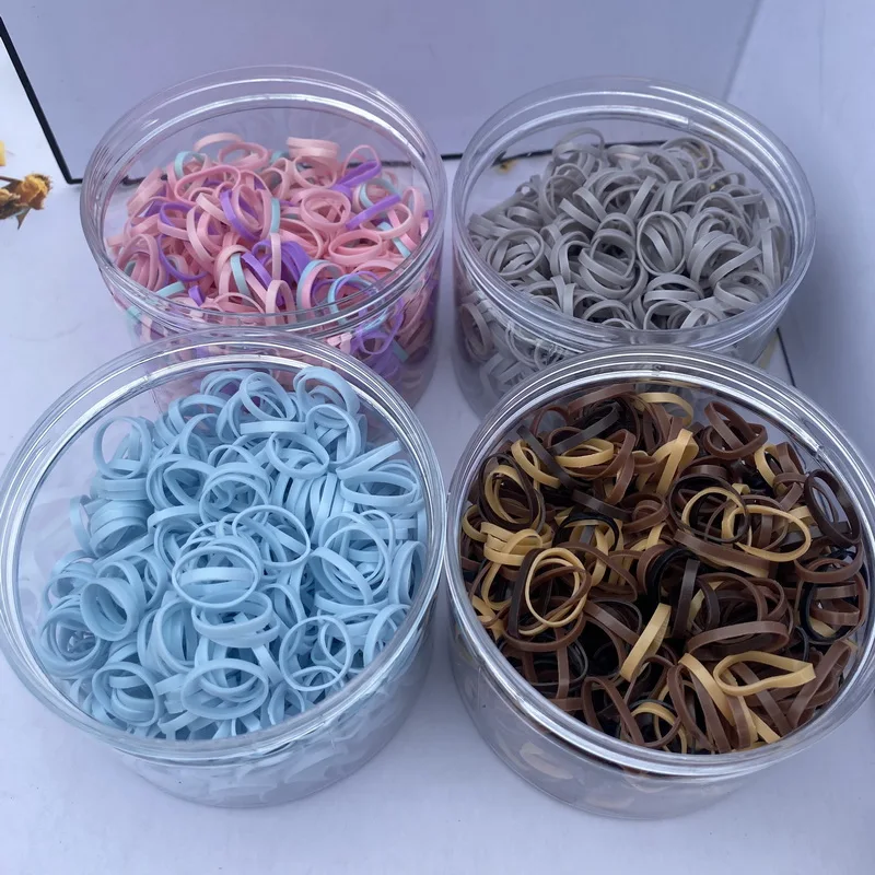Über 800 Stück/Flasche Baby-Haargummi, Pferdeschwanz, dicke Einweg-Gummibänder, Kinder-Haargummis für Kinder, Mädchen, elastisches Haar-Accessoire – Detail 1
