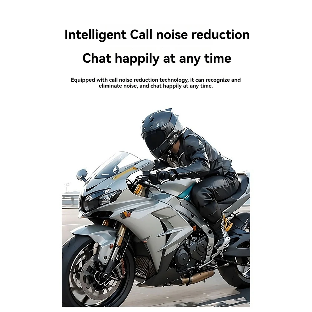 DT81 X11 Motorcycle Helmet Bluetooth Headset IPX6Waterproof Music Player Headphone 50 Hour Battery Life Noise Cancel Earphone