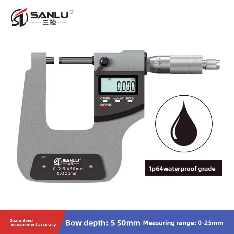 Deep bow Digital Micrometers large board Thickness 300mm high precision 0.001mm inch switch ball tips sharp measre head