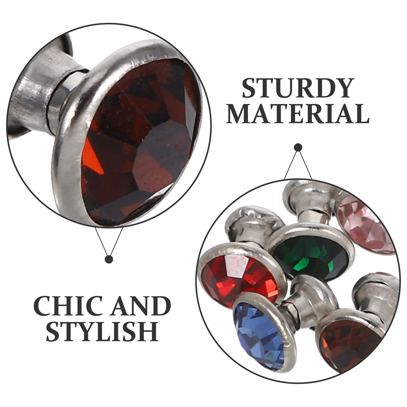 120 قطعة 8 مللي متر كريستال حجر الراين المسامير للحرف الديكور حزام حقيبة طوق بكلاب الملابس Diy تأثير تألق أنيق #3