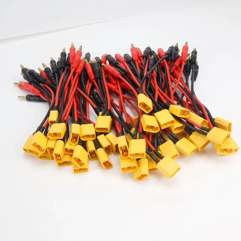 16AWG 15CM XT60 Male Gold-Plated to 4.0mm Banana Plug Silicone Charge Cable for 2-6S RC Lipo Battery Charger 1-12 pcs