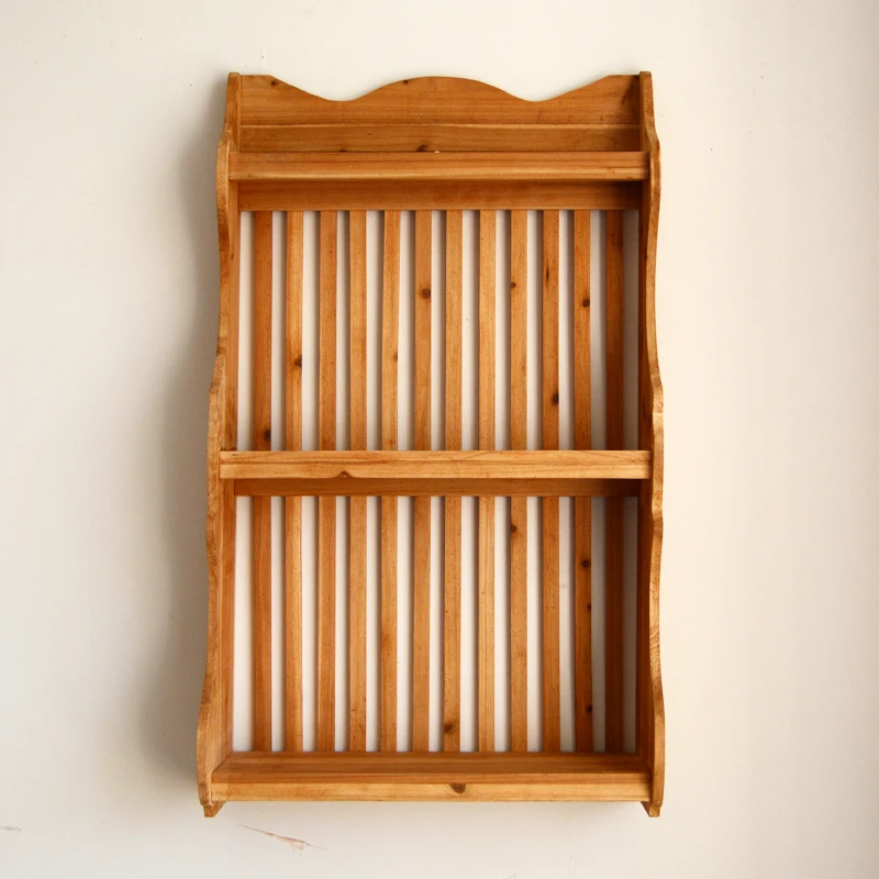 

Shelf Kitchen Bottle Storage Rack Restaurant Materials Sundries Cup Tableware Shelf Wall Wall Solid Wood Hanging Cabinet